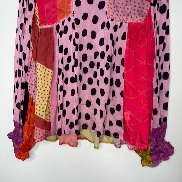 Bl^nk London x Anthropologie MIRANDA PEASANT Pink Black Eclectic Size Petite S - Picture 3 of 12